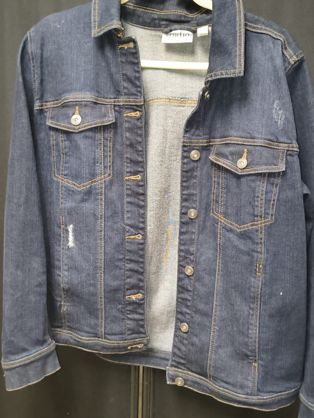 Denim & Co Jacket in Dark Blue - Classic Button Front